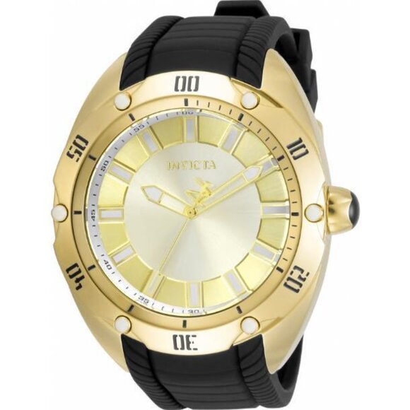Invicta Other - Invicta Venom 33652 Men's Round Analog Gold Tone Black Silicone Watch